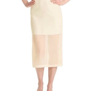 Elegant Cream Midi Skirt